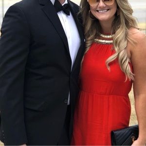 Saks Charlie Jade maxi wedding guest dress in orange